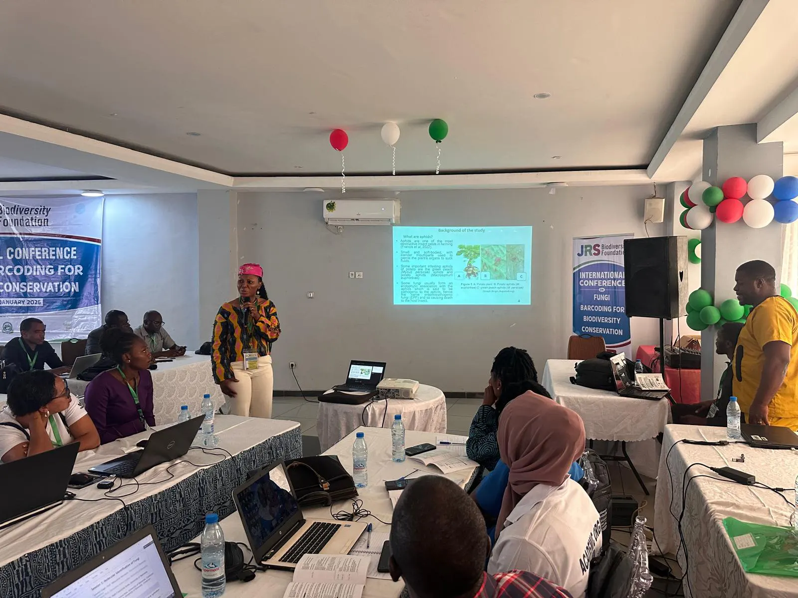 A PhD student presenting her research findings 2